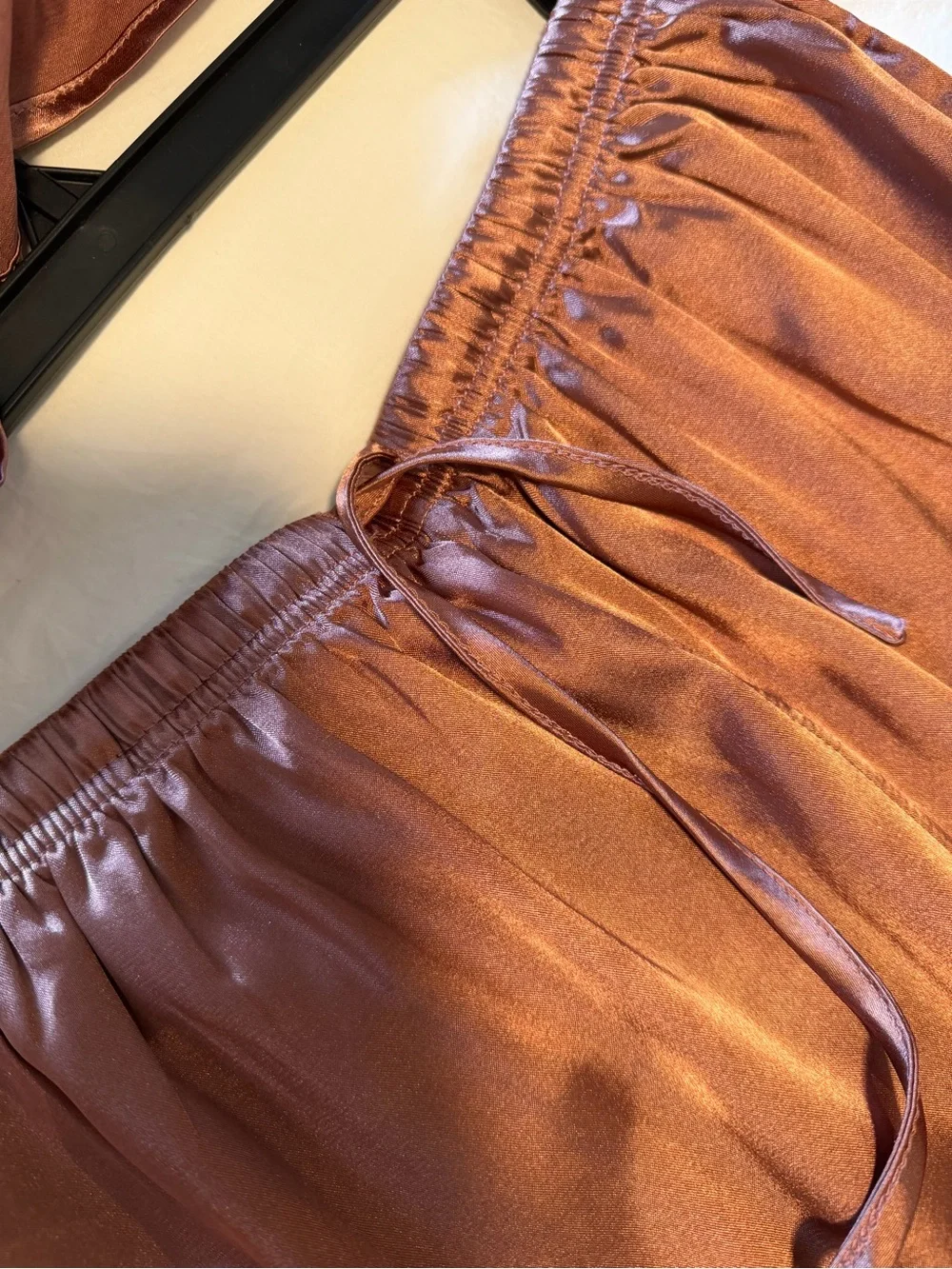 Satin Two-Piece Set in Copper Rose
